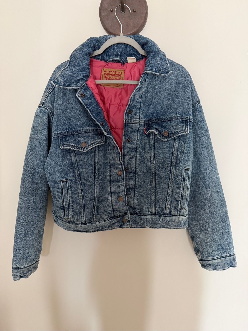 Levi's Blue Denim Jacket with Red Quilted Lining